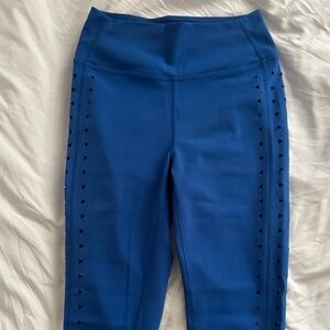 GIGI C Royal Blue High-Waist Leggings with Side Laser-Cut Details